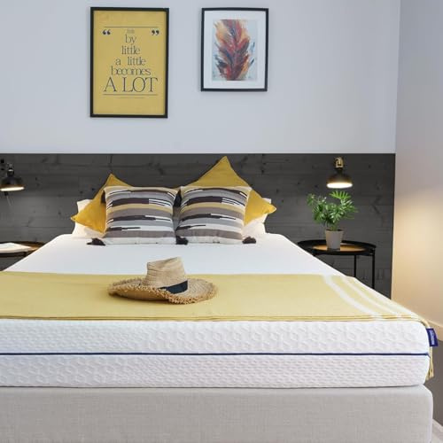 Colchon 135 x 190 Espuma Viscoelastico Matrimonio |Reversible 2 Niveles de Firmeza |LadoA: Firmeza Media y Lado B: Firmeza Alta| Altura 18cm |Hecho en la U.E.