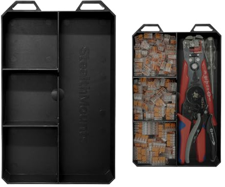 StealthMounts Quad PacTray - Vassoio porta attrezzi in ABS a 4 scomparti, compatibile con Milwaukee PACKOUT, organizer per strumenti, ferramenta e accessori, per officina, garage e furgoni, prodotto