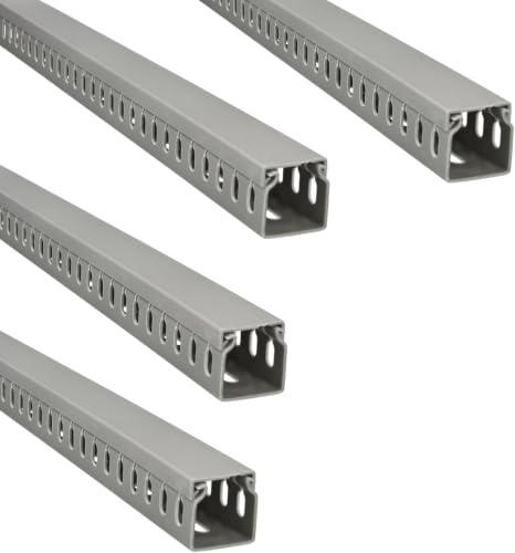 Jandei 4-pack kabelränna, skrivbordsorganisatör, skrivbordsorganisatör, PVC-skydd, grå, längd 40 cm (30 x 30 mm)