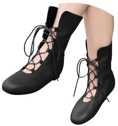 HTNEDNST Stivali da cowboy da donna, stivaletti da equitazione, classici con tacco a blocco, stivaletti estivi, stivali da cowgirl, stivali da cowgirl, stivaletti western, stivaletti vintage, A01 nero