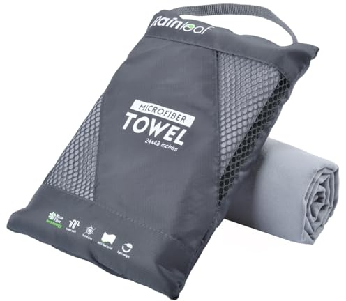 Rainleaf Microfiber Towel Quick Dry Camping & Travel & Gym Towel. Compact