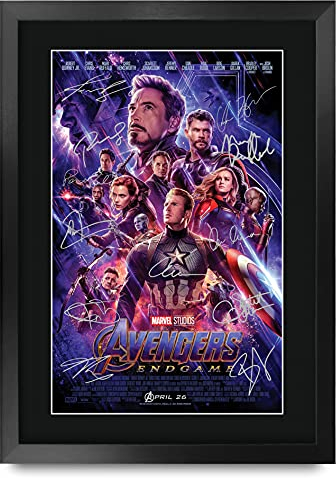 HWC Trading Avengers Endgame A3 Gerahmte Signiert Gedruckt Autogramme Bild Druck-Fotoanzeige Geschenk Für Marvel Captain America Ironman Thor Filmfans
