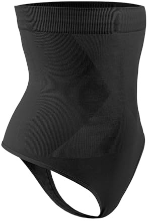 DREAM SLIM Women's High-Waist Seamless Body Shaper Briefs Firm Control Tummy Thong Shapewear Panties Girdle Underwear Black