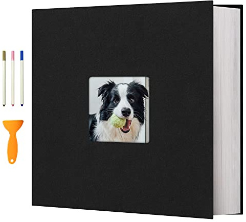 Vienrose Photo Album Self Adhesive Book with Window 120 Pages 33x32cm Black