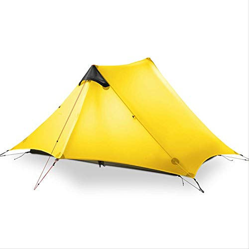 BAJIE Zelt 2 3F Ul Gear 2 Personen Oudoor Ultraleichtes Camping Zelt 4 Season Professional 15D Silnylon Rodless Zelt Gelb 2P 4 Season