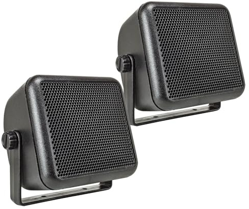 tomzz Audio 2800-025-1 Aufbau Lautsprecher Gehäuse Set für 100x100 mm DIN Lautsprecher schwarz Retro KFZ Boot LKW Baumaschinen