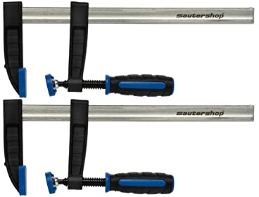 sauter Temperguss-Schraubzwingen, Spannweite 250mm, Ausladung 80mm, Spannkraft bis 2.600N, Set mit 2 Zwingen, (HE-TC-2X250)