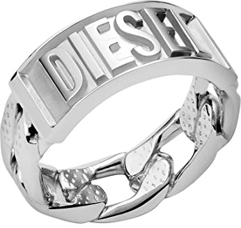 Diesel Anello Per Uomo Anello, L: Da 18 mm A 21 mm, H: 9 mm Anello In Acciaio Inox Argento, DX1347040
