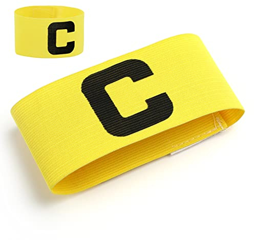 FAVOMOTO Fußball Kapitänsbinde, Fussball Armband Team Armbinde Outdoor Sports Captain Armband Verstellbare Spielerbänder C Kapitänsbinden Unisex Kapitänsbinde Capitainsbinde Bvb