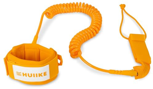 HUIIKE Sup Leash Verstellbar und Spiralförmig Leash Sup Board Standard, Stand Up Paddle Zubehör | Standup Paddle Board Fußschlaufe | Surfboard Bodyboard Fussleine | Kajak Sicherheitsleine Knöchel