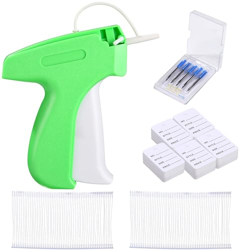SinLaw Etikettierpistol, Preisschilder mit 5 Ersatzstiften+3000 Heftfäden+50 Blatt Etiketten,Heftpistole,ABS Material Etikettiermaschine,Etikett Pistole für Preisschilder und Markenetiketten (grün)