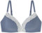 Women'secret Damen Sujetador Triangular Acolchado Cotton Collection 1 CHARMANTER Triangel-BH aus Blauer Spitze, Azul Marítimo, 90B