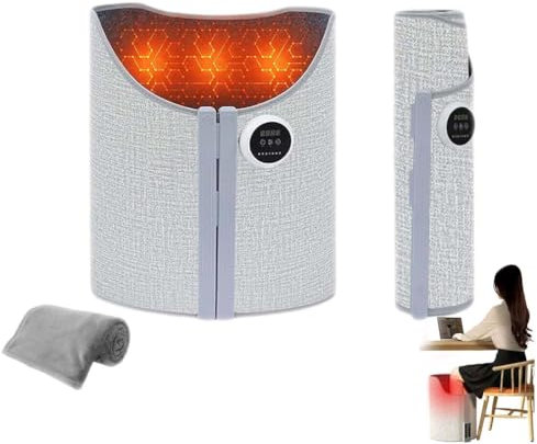 Under Desk Leg Warmer, Folding Electric Heating Foot and Leg Warmer, Portable Space Heater for Office and Home, Under Desk Leg Foot Knee Heater, 170W Small Personal Space Heater with Blanket (Grey)