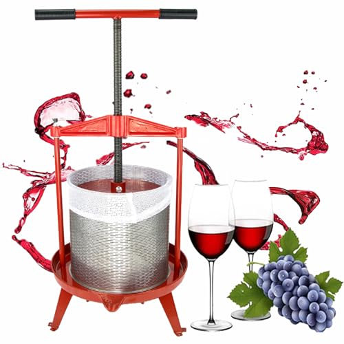Pressoir à Fruits Manuel, Presse à Jus De Cidre De Vin De Raisin De Pomme De Fruit Presse à Vin Pour Pomme/Carotte/Orange/Baie/LéGumes, Presse à Herbes Pour