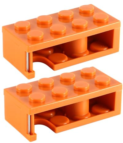 Laroal 2 Piccoli Dispenser per Nastro Adesivo, Design Compatto e Sofisticato, Dispenser per Rotoli di Nastro Adesivo con divisore seghettato per Ufficio, Scuola, casa (Arancione)