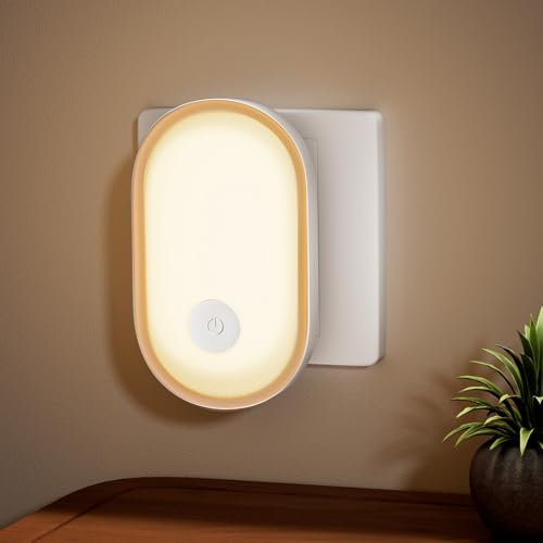Alyvisun Veilleuse Bébé, Veilleuse Prise Électrique avec Capteur de Crépuscule et Luminosité Réglable et ON/OFF/AUTO Modes, Lampe de Nuit pour Chambres, Escalier, Couloir, Cuisine (Y2)