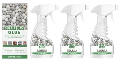 Pebbleglue - Water-Based Stone & Pebble Binder, Waterbased Binder for Gravel Stones And Mulch On Pots, Borders, Patios & Garden Paths For Gardens, Paths & Landscaping (3Pc)