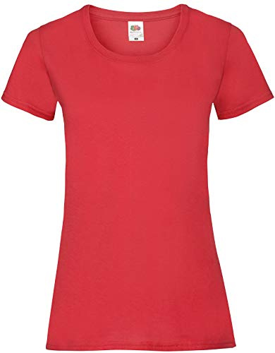 Fruit of the Loom Ladies/Womens Lady-Fit Valueweight Short Sleeve T-Shirt (M) (Red)