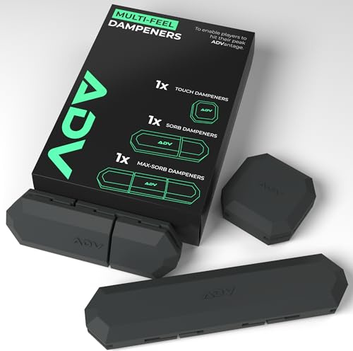 ADV Tennis Dampener with Custom Feel, Racket Shock Absorber to Reduce Vibration, Relieve Symptoms of Injury, Stay on The Racket Engineered Poly-Silicone Tennis Racket Dampener, Black, Variety 3-Pack