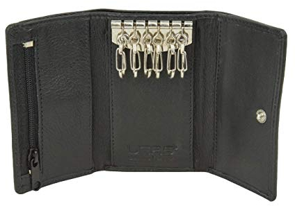LEAS RFID Schlüsselgeldbörse und Schlüsseltasche gegen Datendiebstahl Echt-Leder, schwarz - Special Edition