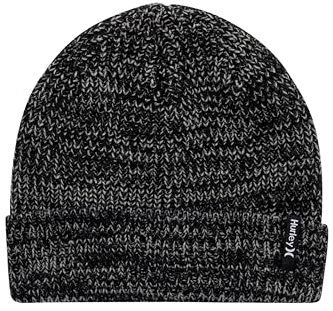 Hurley Men's Cuffed Beanie - Classic Midweight Loose Knitted Winter Hat for Men, Black/Grey