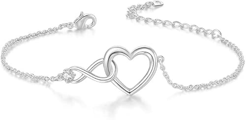 vissen Coeur Bracelet infini Femme Acier inoxydable Amour Bracelet Femme Chic Bijoux de fiançailles