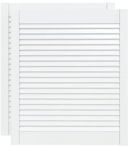 vidaXL Skåpluckor lamelldesign 2 st vit 69x59,4 cm massiv furu