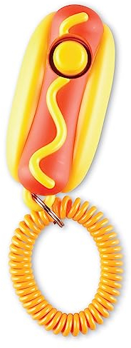 Brightkins Smarty Pooch Training Clicker: Hot Dog, Training Clicker für Hunde mit flexiblen Armband, Hundetraining und Verhalten Lösungen, 1 Stück