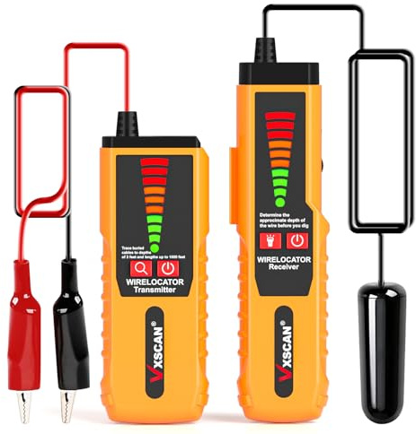 VXSCAN Underground Wire Tracer, F04 Wire Locator Tone Generator Kit and Probe with Earphone Cable Tester for Locating Breakage Cables Irrigation Wires