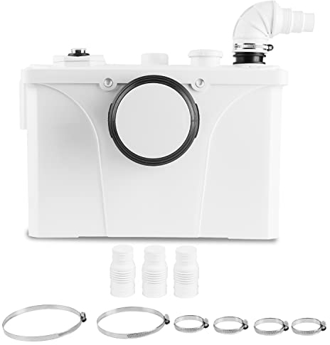 Eulenke 700W Hebeanlage,190L/min Schmutzwasserpumpen mit niedrigem Geräusch (39dB), können es in Waschbecken, Toiletten, Duschen usw. installieren, Weiß