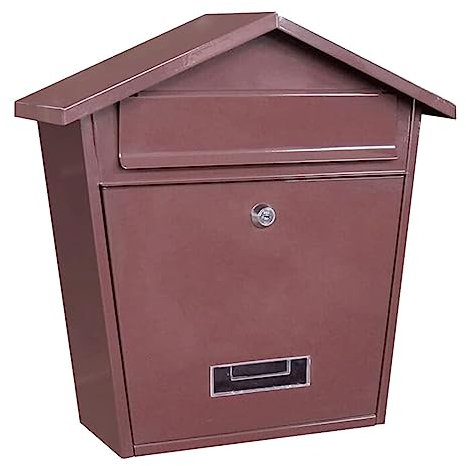 Wall-Mount Mailbox Stainless Steel Mailbox European Style Modern Post Box Wall Mounted Clamshell Drop Box with Reinforced Lock Home Parcel Box (Silver)