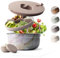 MAMEIDO Boîte à Salade à emporter 1,5 l - Lunch Box en acier, Bento Box, Saladier sans BPA, Bol avec récipient à vinaigrette étanche, Boîte à repas avec compartiments, Meal Prep (Pearl Marble)