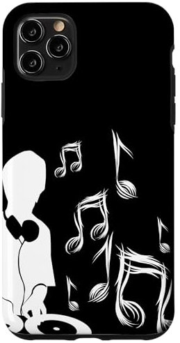 DJ con tocadiscos y partituras, drum and bass, techno Carcasa para iPhone 11 Pro Max