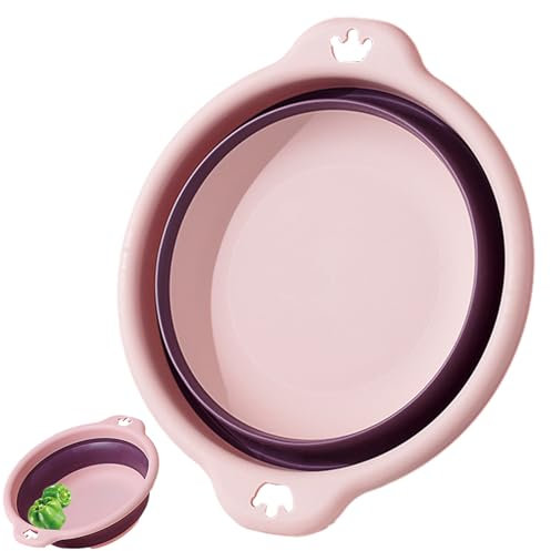 Lavabo Pieghevole,Lavandino Pieghevole | Vaschetta Rotonda Pieghevole,Lavandino Multiuso Pieghevole, Vaschetta Per Piatti Da Campeggio Con Manici Appendibili