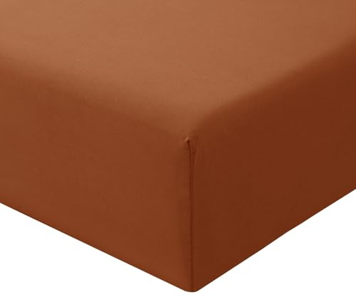 RUIKASI Super King Fitted Sheet Deep 40cm Pocket, Orange 180x200cm | OEKO-TEX Soft Brushed Microfiber Superking Bottom Sheet Ultra Deep Fit Bedsheet Machine Washable Easy Care