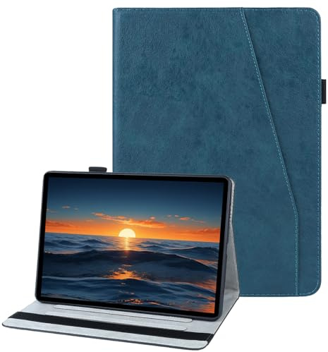 laddutoi Hülle für Huawei MediaPad M5 Lite 10.1 Zoll 2018, Klapphülle mit Kartensteckplatz und Standfunktion, PU Lederhülle Tablet Cover Schutzhülle für Huawei M5 Lite 10, Blau