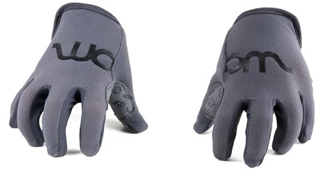 woom TENS Guanti da bici, per bambini e ragazzi, protezione completa per le dita con impugnatura, per ciclismo su strada e mountain bike (ragazzi e ragazze), colore: grigio, 7