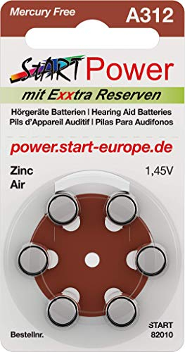 START - 60 Batterien für Hörgeräte - Typ A312-1.45V - 160mAh - PR41 82005
