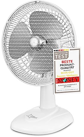 SUNTEC Ventilatore da tavolo CoolBreeze 1.500 TV [Ø delle pale 15 cm, 2 livelli, testa girevole, 15 Watt]