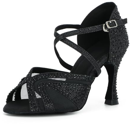 Syrads Scarpe da Ballo Latino Salsa Donna Scarpe da Ballo da Sala Tango Valzer Kizomba Bachata Danze al Coperto 1050