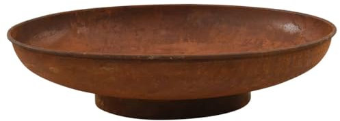 vidaXL Brasero Fogata Chimenea Calentador de Patio Horno Cuenco de Fuego Hornillo Jardín Parrilla Rejilla de Cocinado de Acero 80 cm