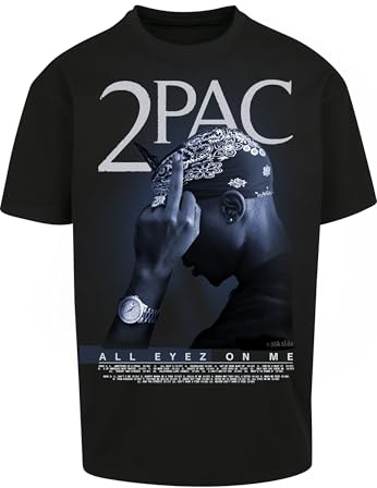 Mister Tee Homme Tupac All F*ck The World 2.0 T-shirt Oversize T shirt, Noir, XL EU