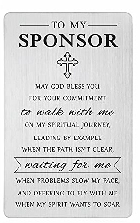Laluminter Confirmation Sponsor Gifts - May God Bless You Sponsor Engraved Wallet Card for Women Men - Thank You Card to My Sponsor
