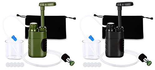 Filtro dell'acqua per esterni, 5000 l, portatile, da campeggio, con kit di avviamento, depuratore d'acqua di emergenza, per escursioni, viaggi, pronto soccorso
