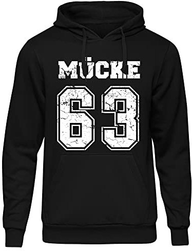 UGLYSHIRT Mücke 63 Herren Kapuzenpullover | Football Hoodie Kult Weltkulturerbe Pullover | M1 Schwarz (3XL)