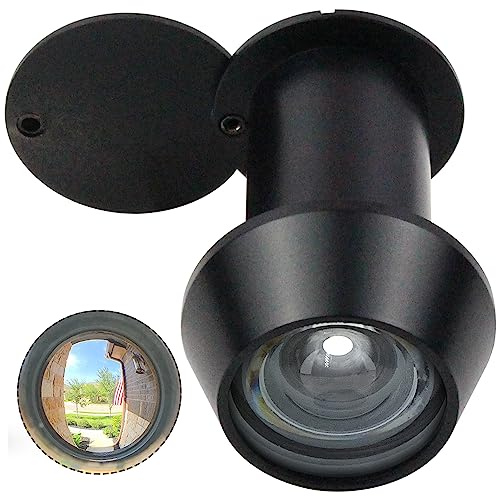 Earl Diamond - Peep Holes for Door, Solid Brass 220-Degree Door Viewer Peephole with Heavy Duty Rotating Privacy Cover for 1-3/8 to 2-23/64 Doors for Home Office Hotel, Hole 22 Black