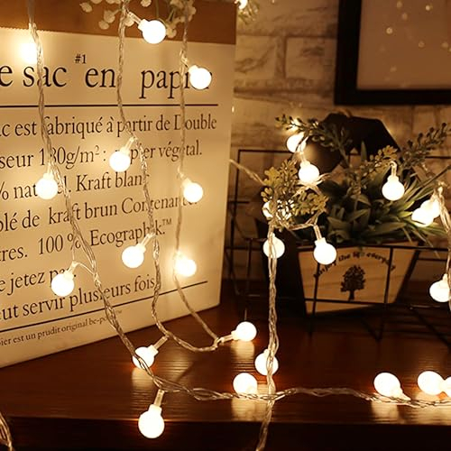 Bonnov Catena luminosa a LED da 5 m, 40 LED, lampadina decorativa per interni, luce bianca calda, 5 V, IP42, alimentatore USB, catena luminosa per esterni, decorazione natalizia e giardino