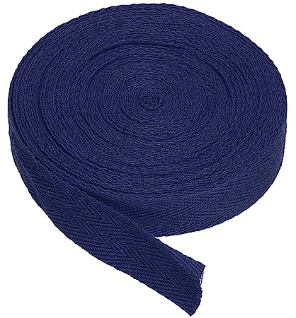 PATIKIL Bomull twill tejp 20 mm (3/4 tum) 9 m (10 yards) bomull färgband förspänning bindning tejp fiskben tyg trimma hantverk marinblå