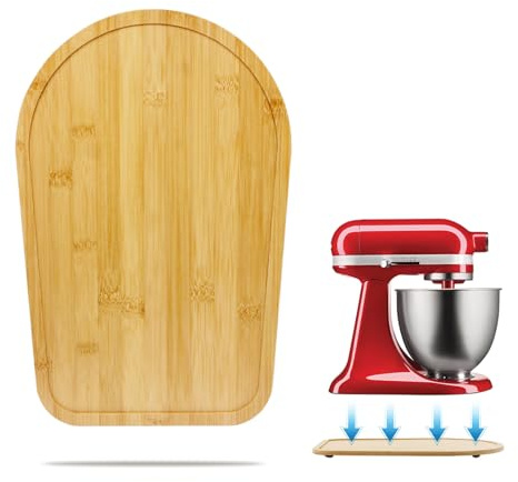 Bamboo Mixer Slider Mat for Tilt Head Kitchen Aid 4.5-5 Qt Stand Mixer, Appliance Sliding Mat for Kitchenaid Artisan 4.5-5 Qt, Kitchen Countertop Storage Accessories Mixer Moving Tray Attachments