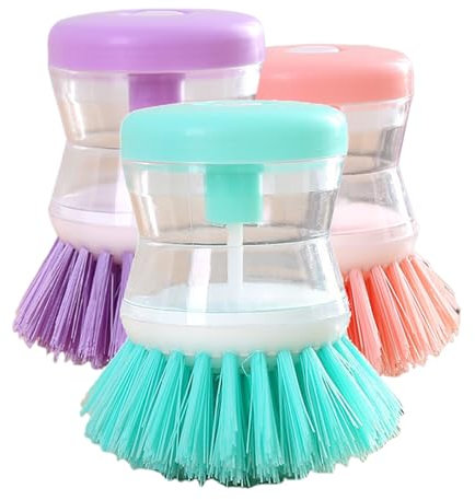 3PCS Dish Brushes - Washing Up Brush Set, Scrubber for Pots, Pans & Sink Cleaning